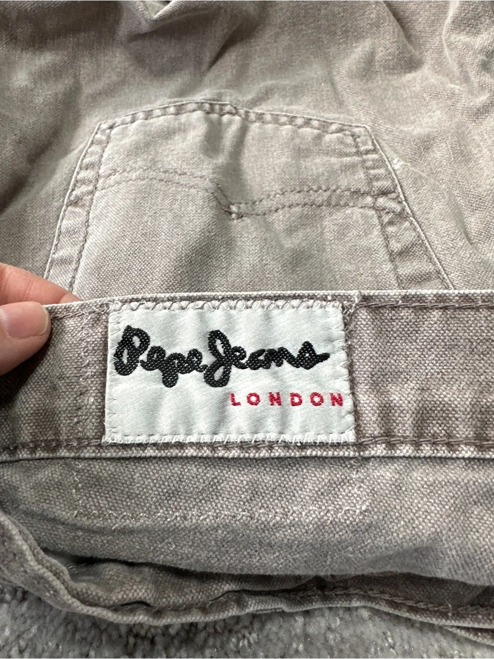 Pepe Jeans London High Rise Denim Shorts Taupe Cuffed Size 24 - Picture 10 of 12